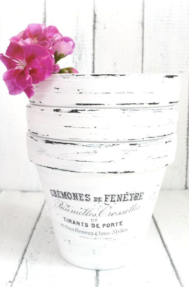 DIY Ideas for Clay Pots - DIY French Made Pots - Cute Gardening Projects Tutorials for Decorating Pots - Pretty Rustic and Farmhouse Planters for Cheap Home Decor