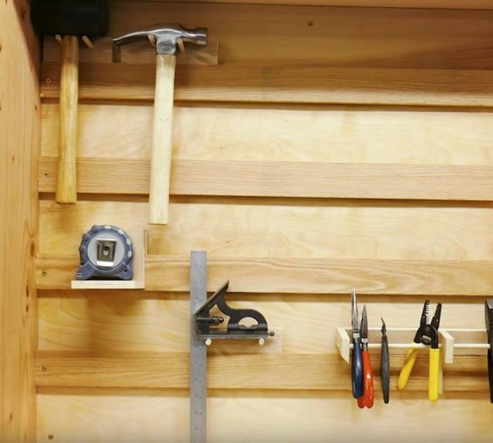 Make a DIY sliding door tool cabinet with pegboard