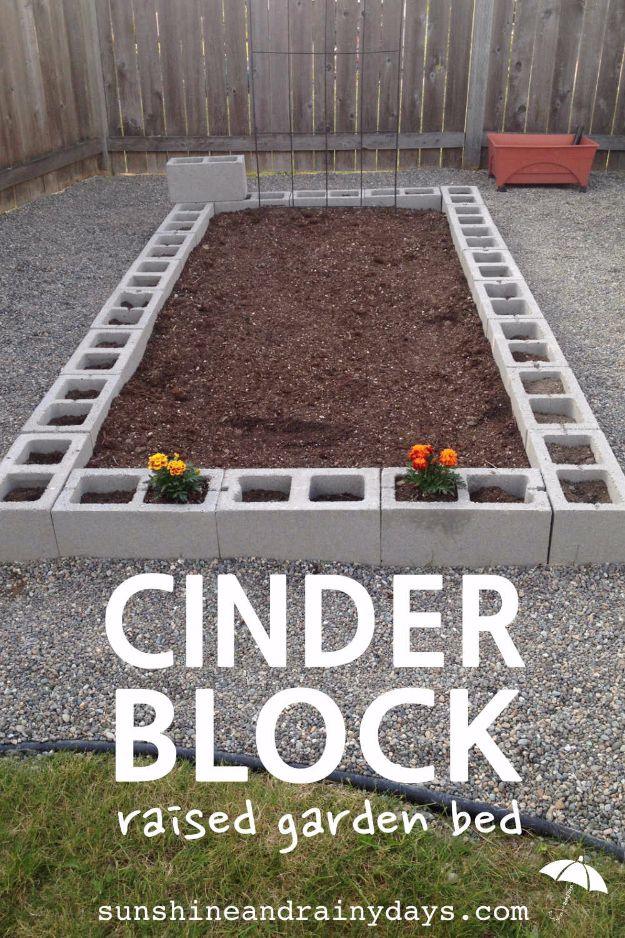 Cinder Block Raised Garden Bed, one of the best raised garden bed ideas on this list and an idea worth saving for later