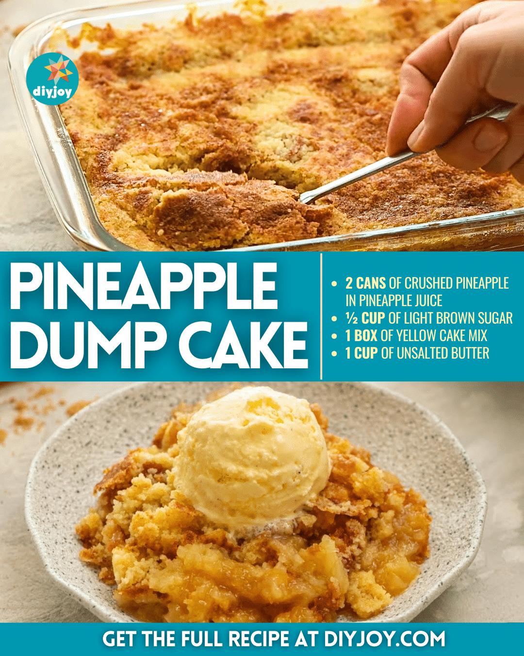 Easy 4-Ingredient Pineapple Dump Cake Recipe