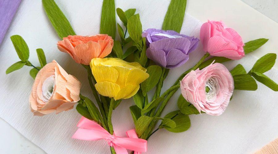 Supplies for paper ranunculus