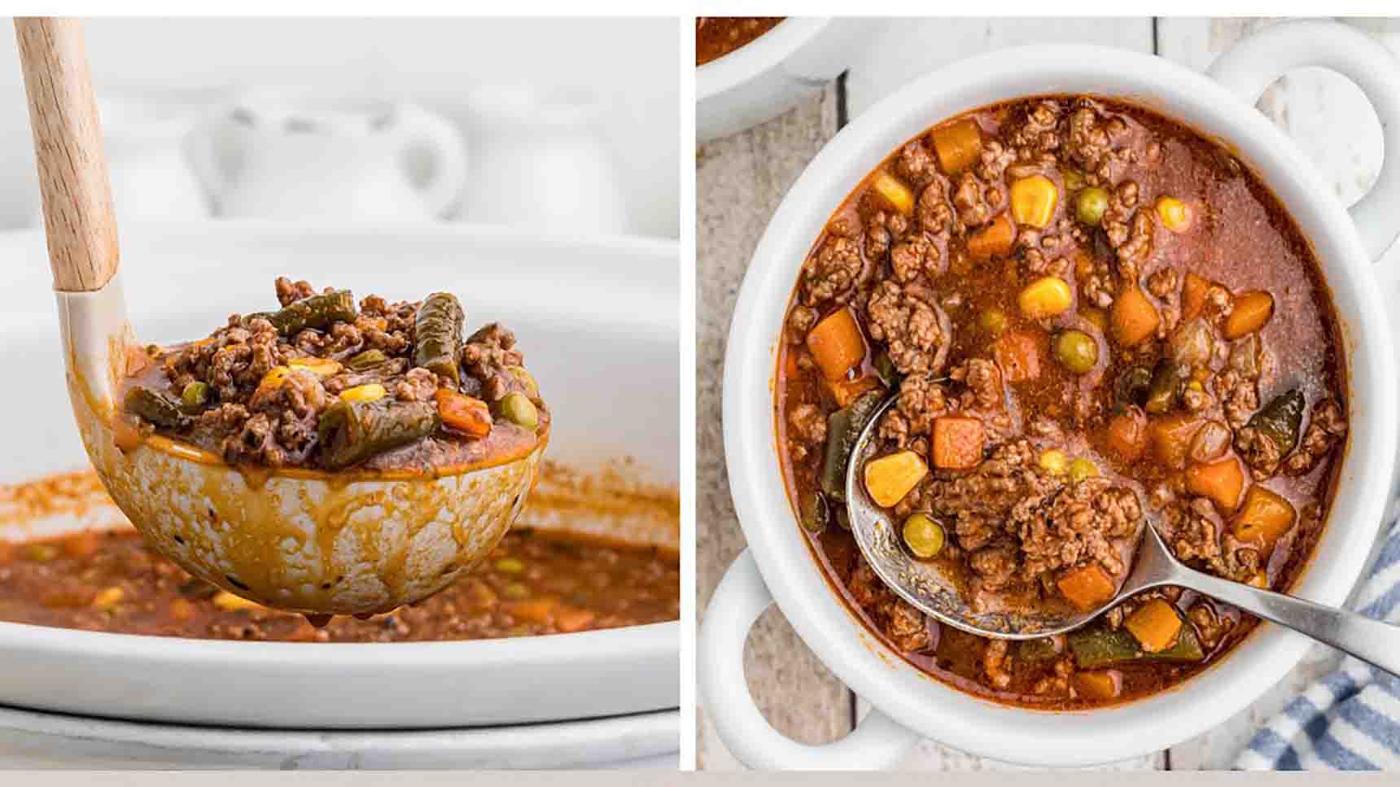 Slow Cooker Hamburger Soup Recipe