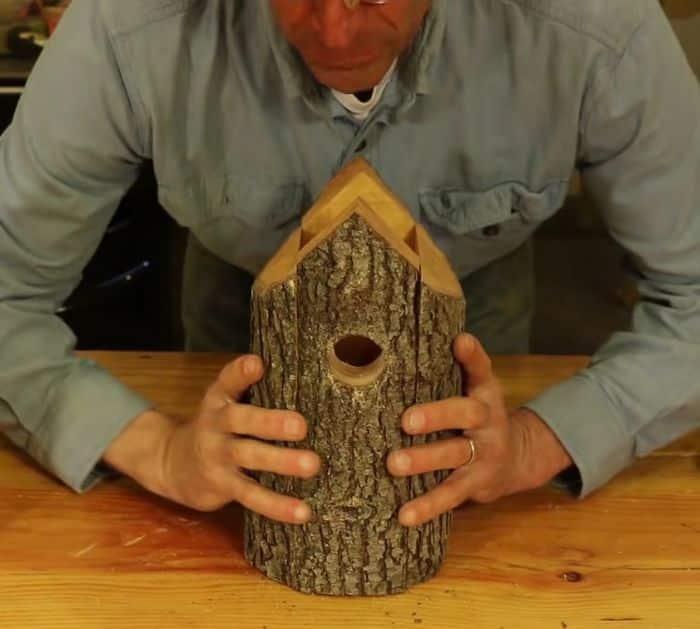 How To Make DIY Log Birdhouse
