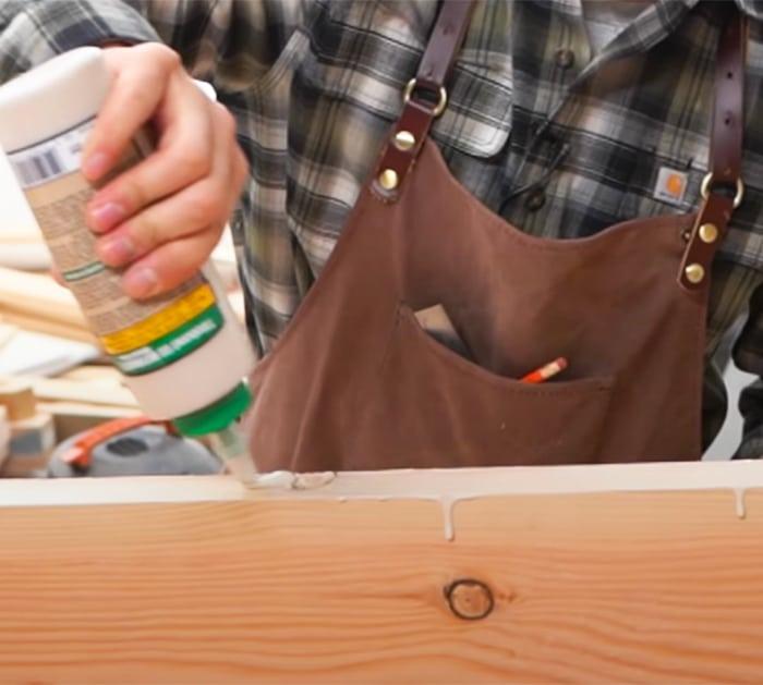 Glue The Wood Pieces To Stick - Wooden Desk - Simple Woodworking