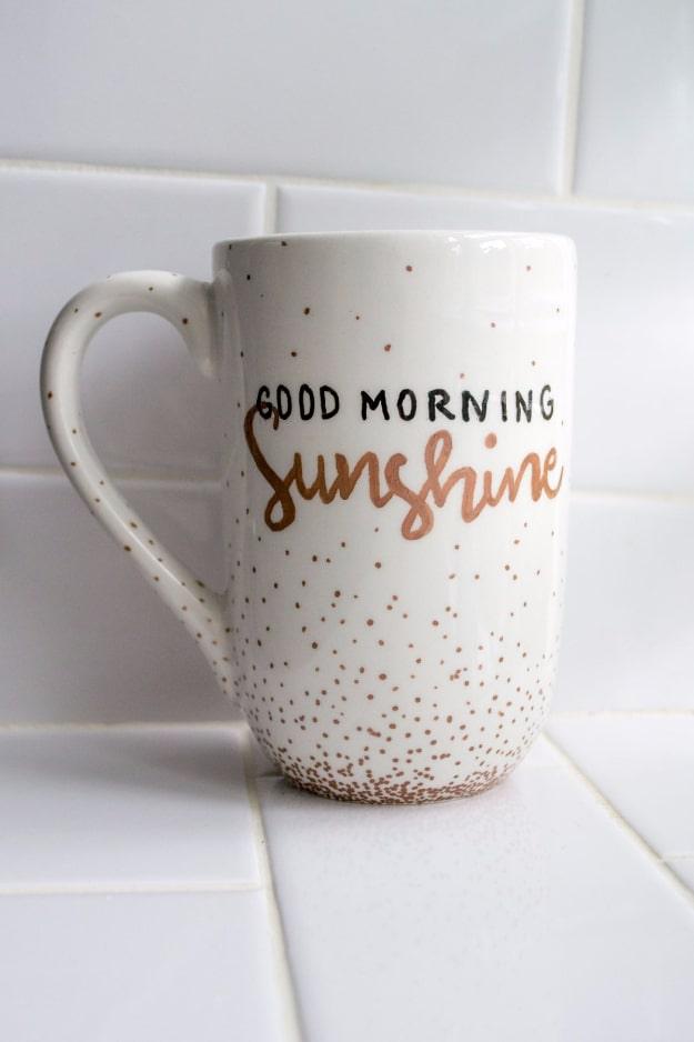 Hand Painted Coffee Mug, a gift for neighbors, doable even on a tight timeline and an idea worth saving for later