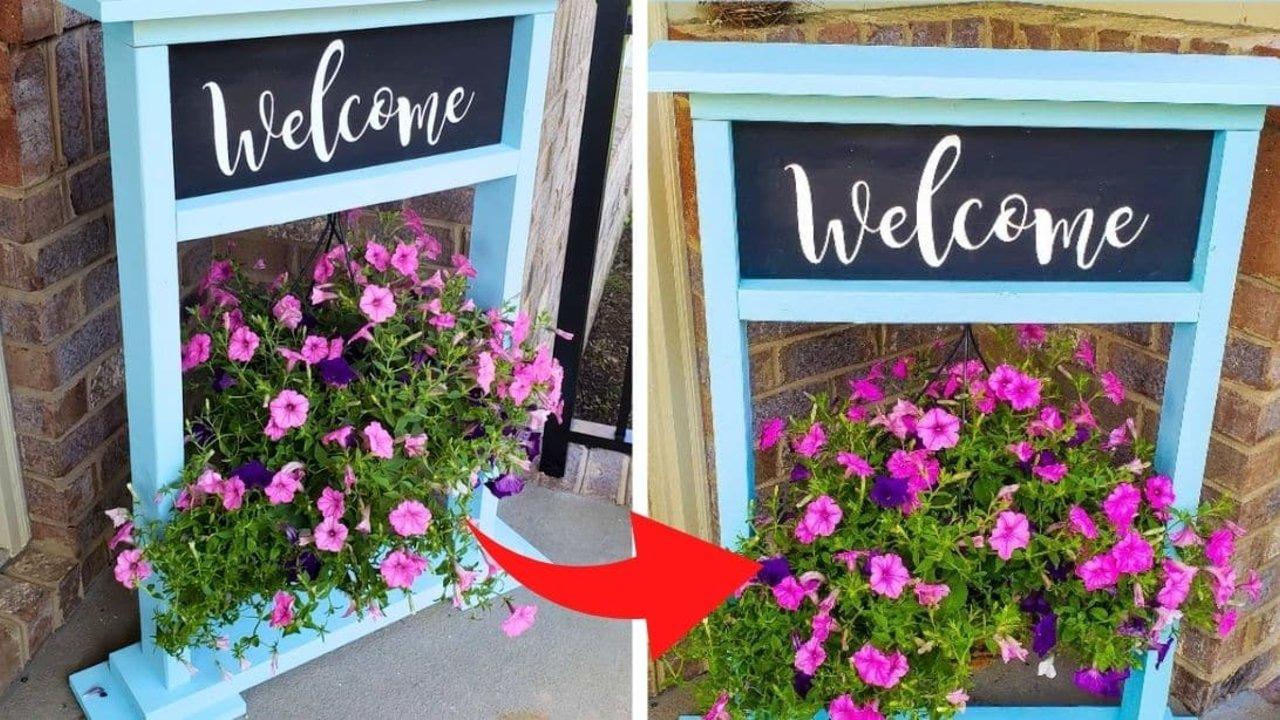 DIY Front Porch Hanging Flower Basket