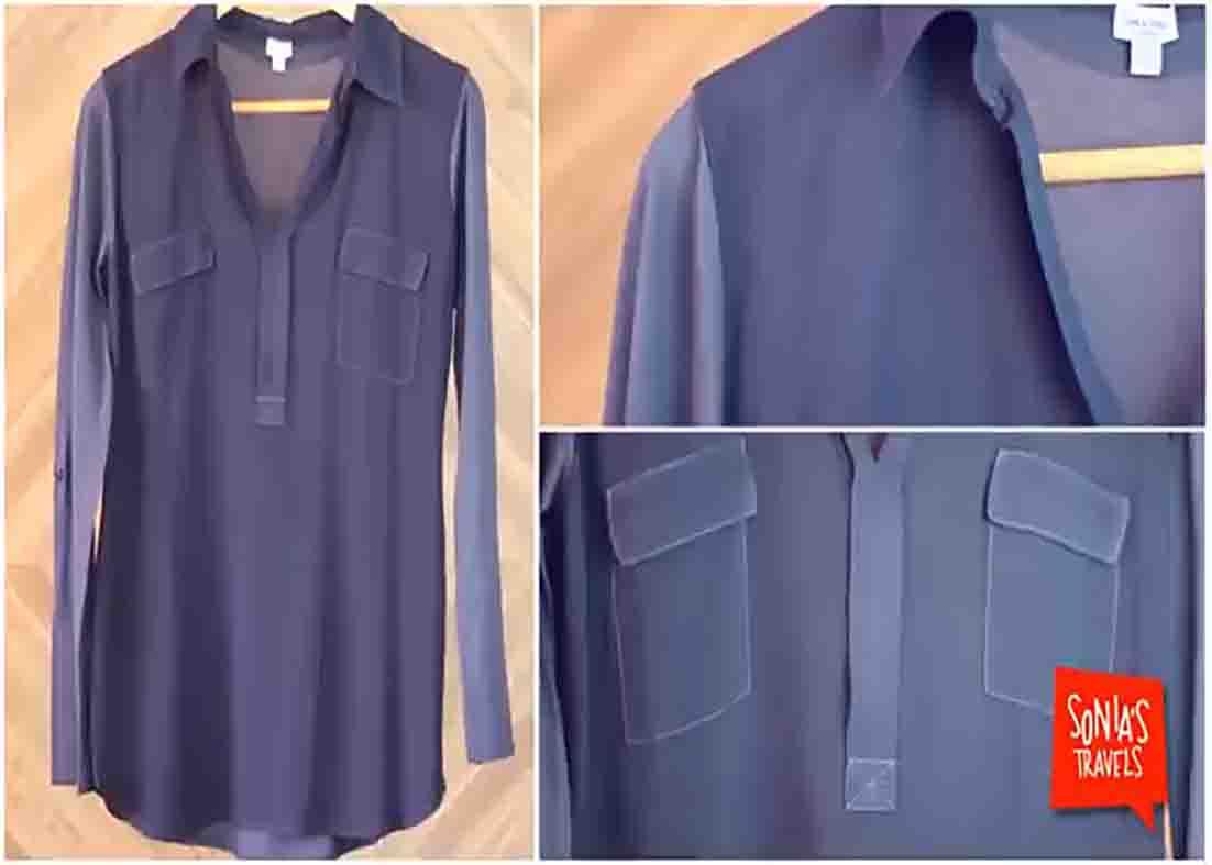 Using tissue paper and plastic bag when packing clothes to avoid wrinkles