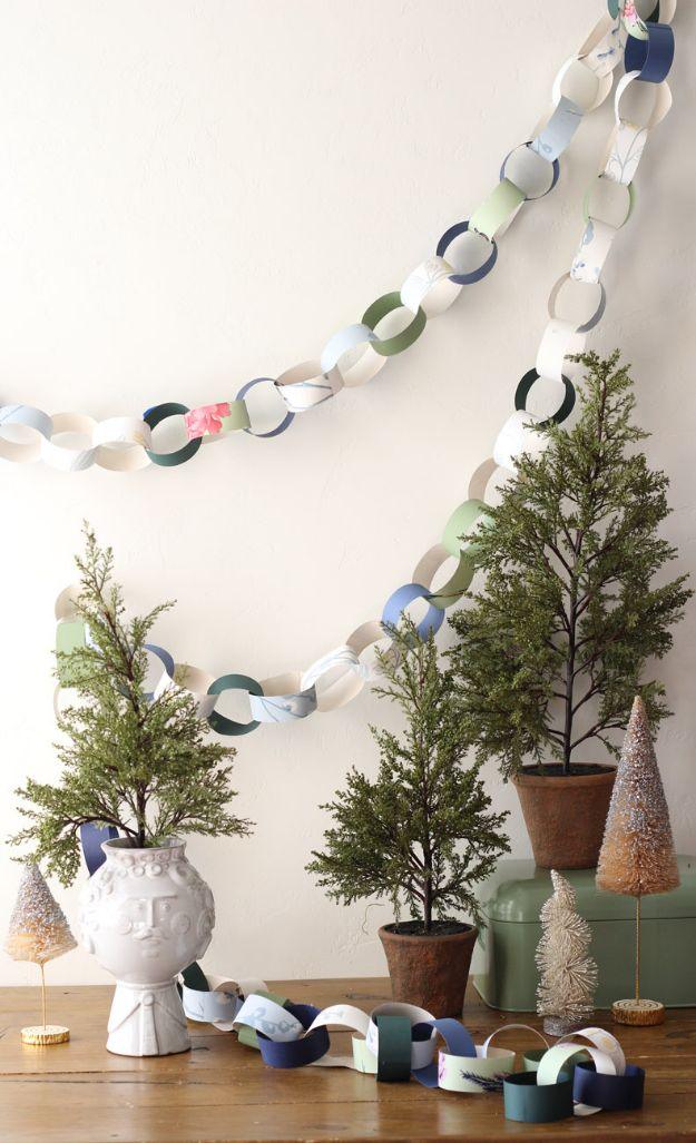 Wallpaper Chains, a budget friendly way to update the space and a creative way to reuse what you already have