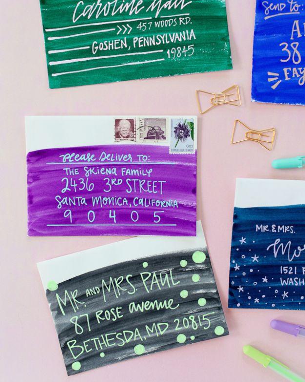 DIY Colorful Envelope Address, a paper craft idea, easy to scale up for a whole batch and a keepsake worth handing down