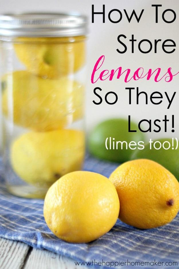 Keep Lemons Fresh Longer, one of the best kitchen hacks on this list and quick enough to use on a busy weeknight
