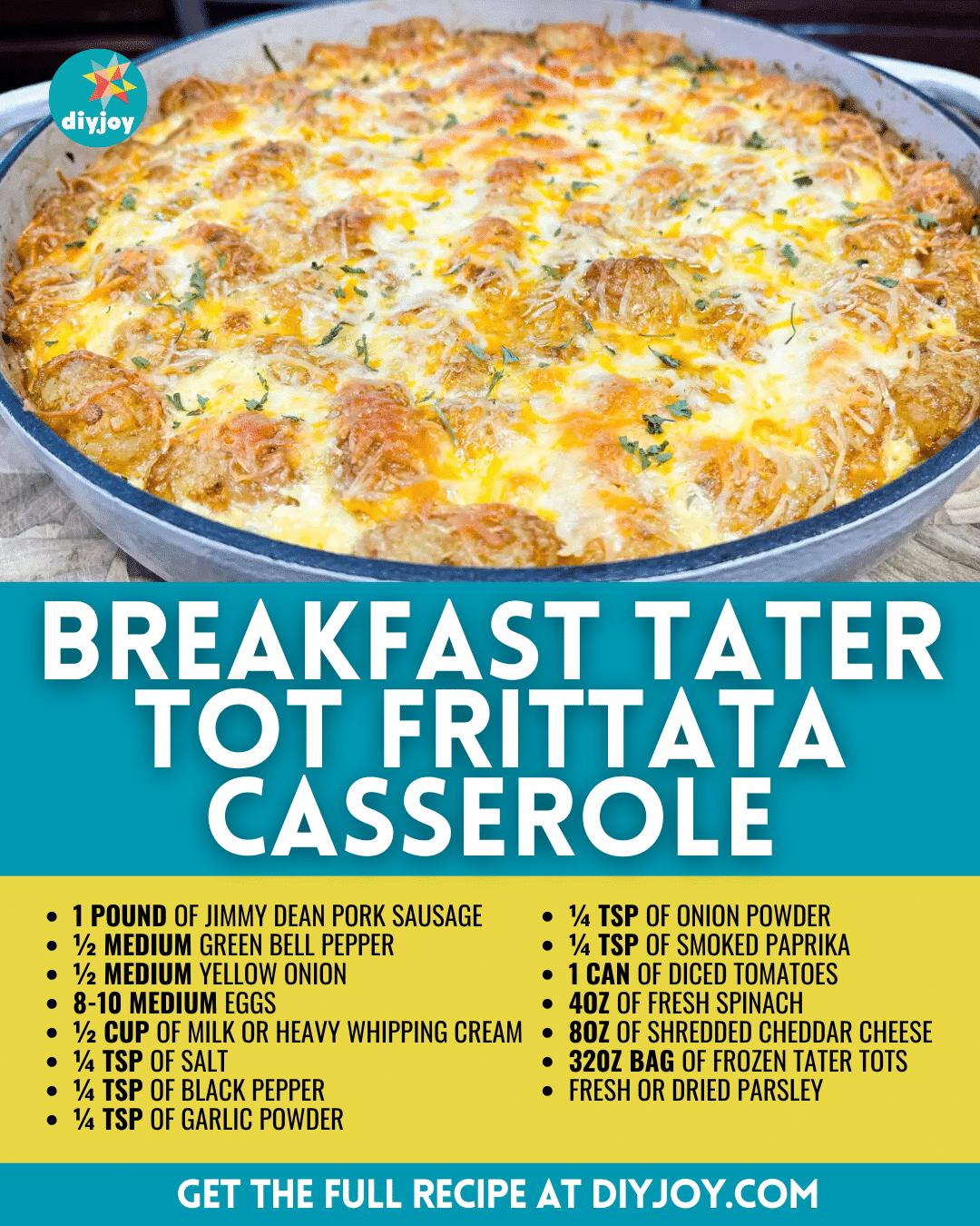Breakfast Tater Tot Frittata Casserole Recipe