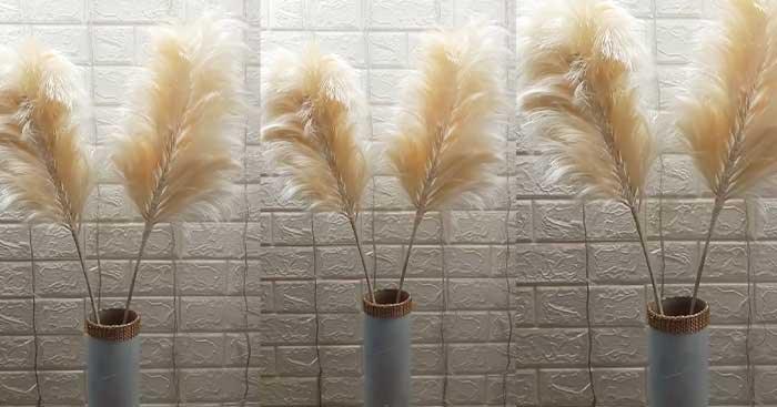 DIY Pampas Grass From Satin Ribbon
