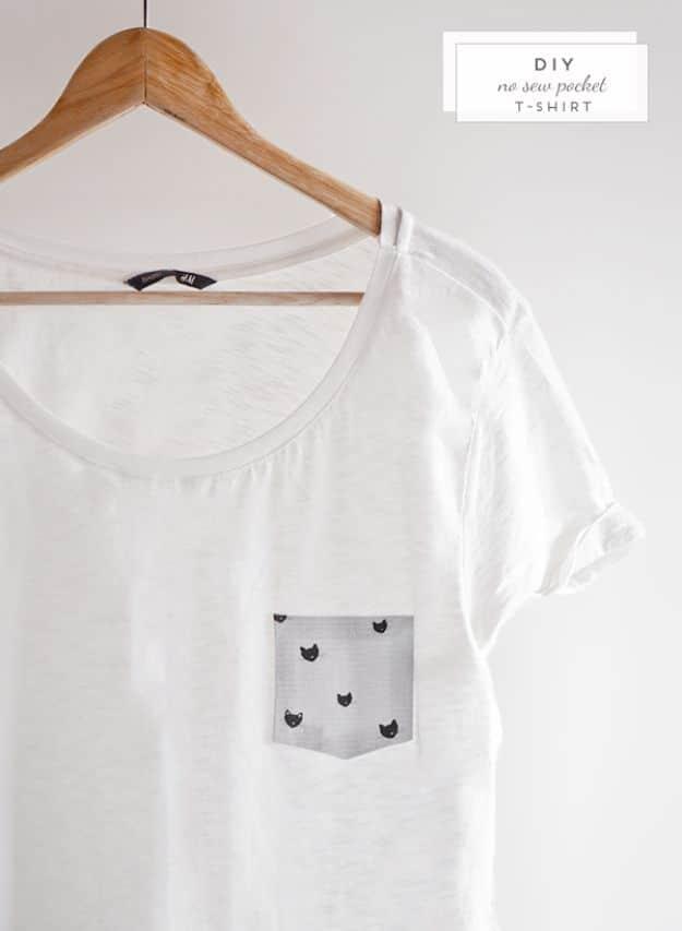 DIY No-Sew Pocket T-Shirt, easy enough for a beginner to follow and worth bookmarking for your next project list