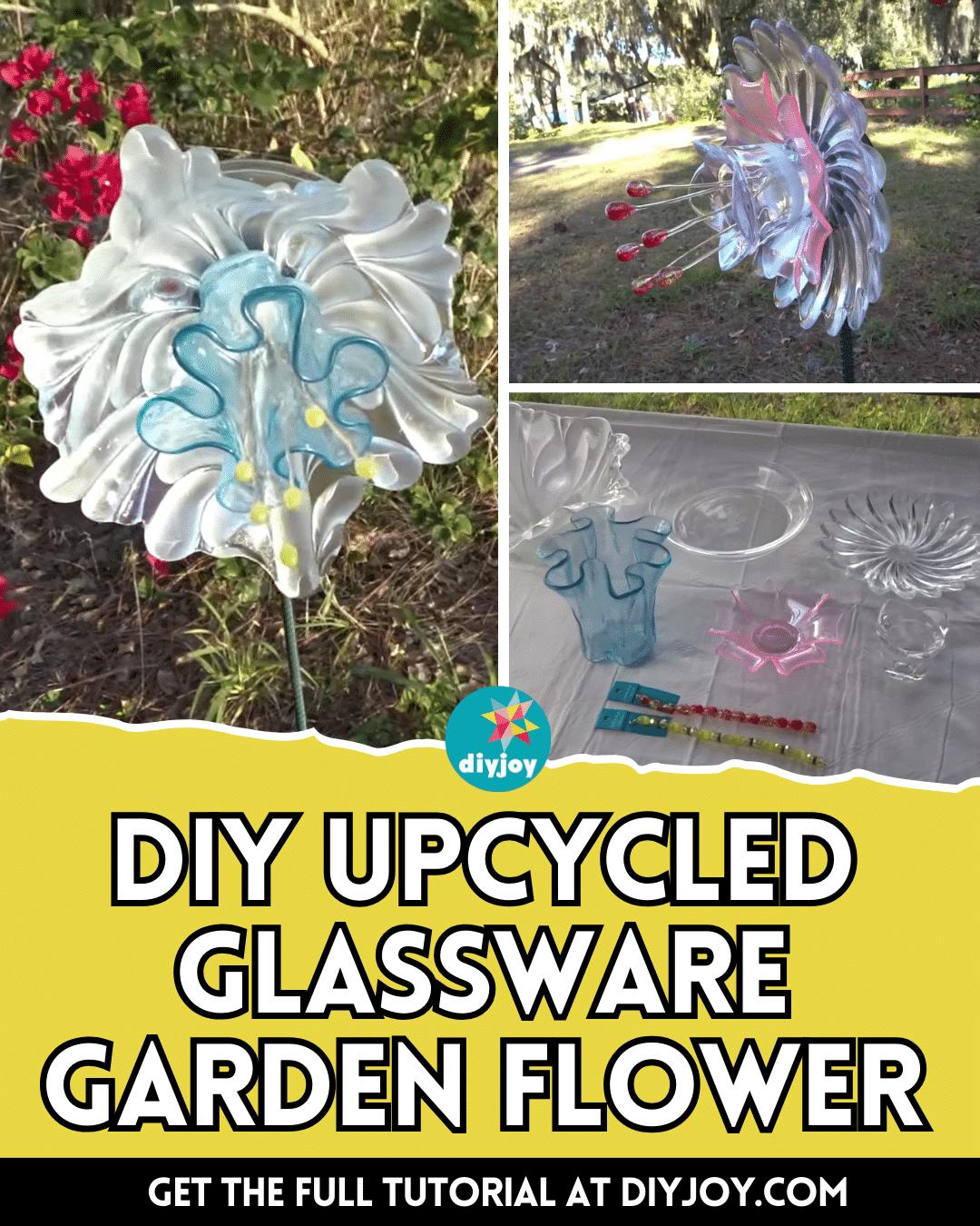 Easy DIY Upcycled Glassware Garden Flower Tutorial