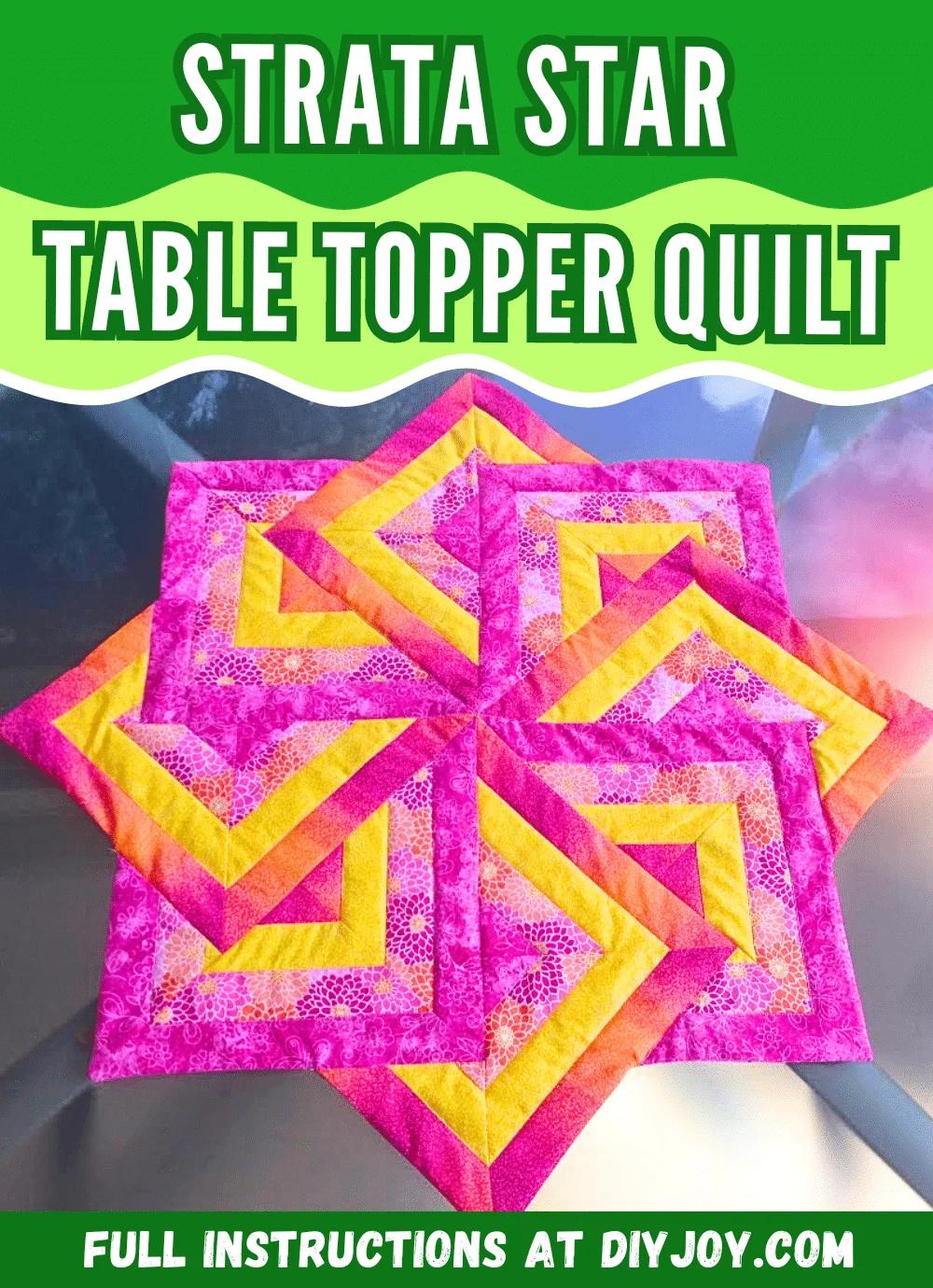 Easy Strata Star Table Topper Quilt Tutorial