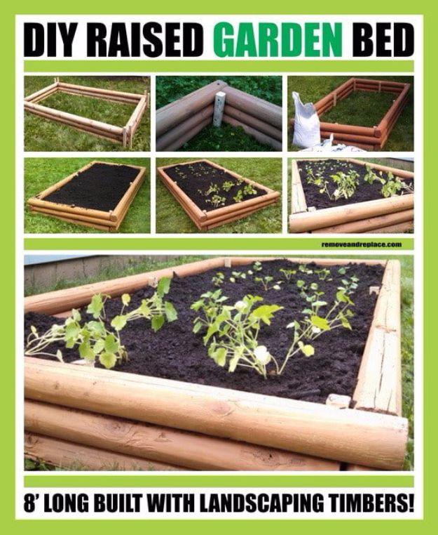 DIY Raised Garden Bed With Landscaping Timbers, a project that makes a great weekend activity and simple for beginners