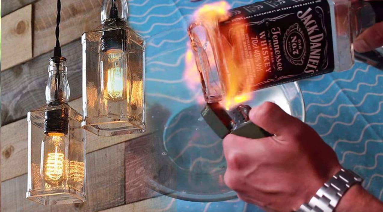Upcycle Old Liquor Bottles Into This DIY Lighting Project