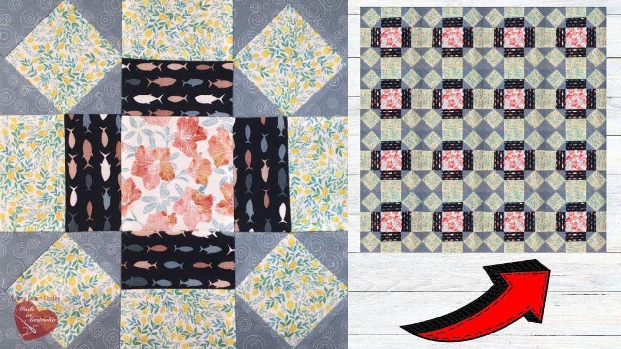 Easy Broken Wheel Quilt Block Tutorial