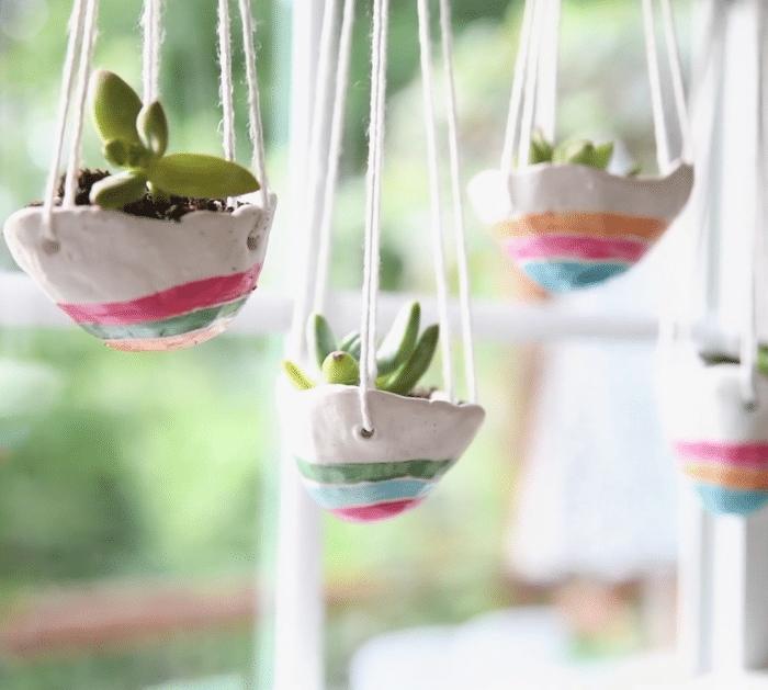Easy DIY Hanging Pinch Pot Planters Tutorial