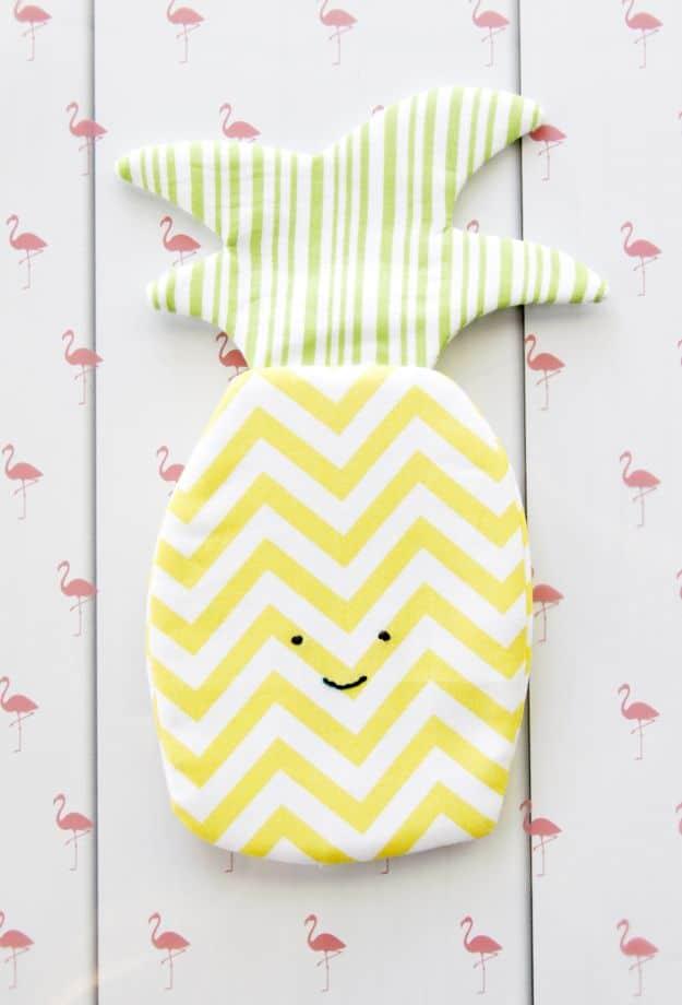 Sweet Pineapple Zipper Pouch, one of the best summer sewing projects on this list and an idea worth saving for later