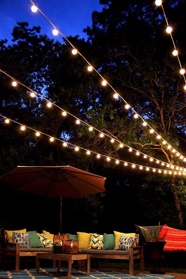 Canopy Of String Lights, easy to fit into a free afternoon and better looking than a store bought version