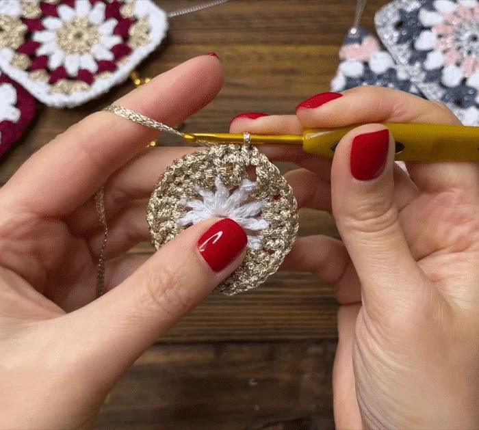 Materials for Granny Square Christmas Tree