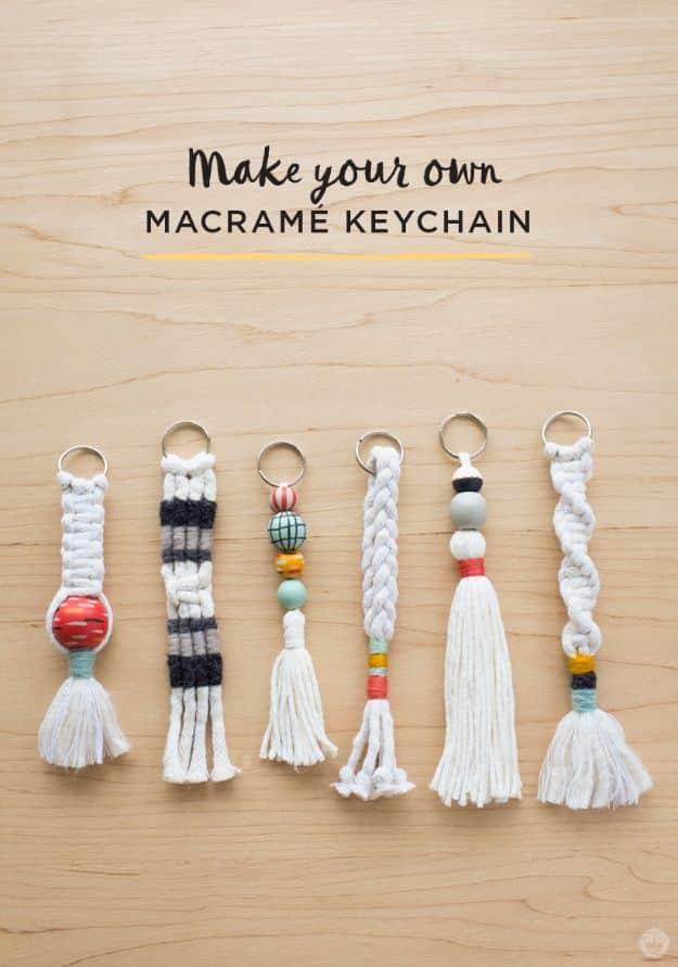 DIY Tassel And Macrame Keychains, a charming handmade gift idea and an easy way to bring texture into a room