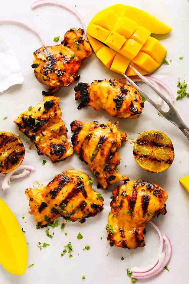 Best Barbecue Recipes - Mango Lime Grilled Chicken - Easy BBQ Recipe Ideas for Lunch, Dinner and Quick Party Appetizers - Grilled and Smoked Foods, Chicken, Beef and Meat, Fish and