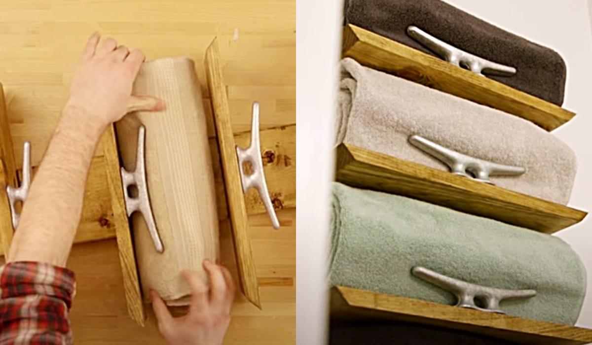 DIY Nautical Towel Rack