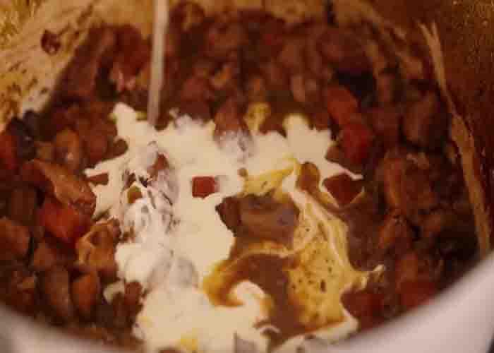 Cooking the slow-cooked pork casserole