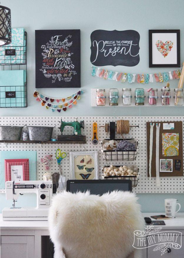 Craft Room Office Pegboard Gallery Wall, simple enough for a first try and a satisfying finish for not much work