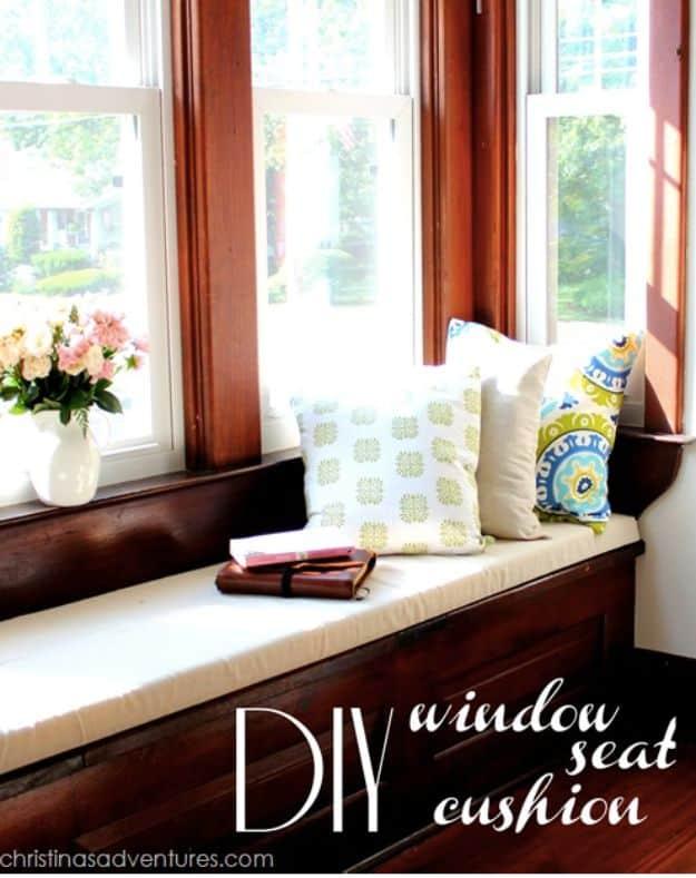 DIY Window Seat Cushion, a popular choice on this list and a simple project for anyone without a sewing machine