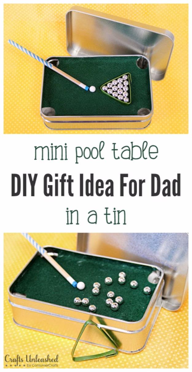 Mini Pool Table in a Tin, low pressure enough to try this weekend and a sweet little detail guests always notice