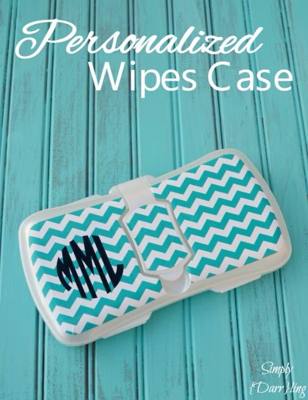 Personalized Wipes Case, budget friendly and quick to put together and better than a store bought version