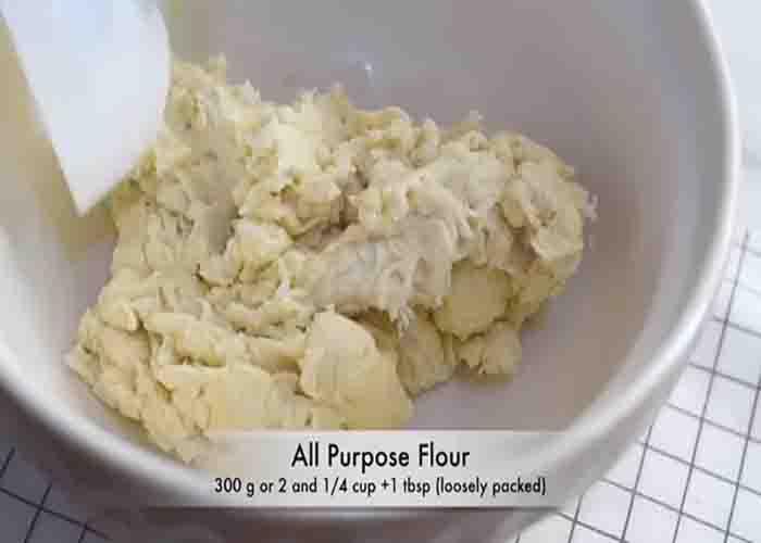 Making the dough for the cheese garlic bread recipe