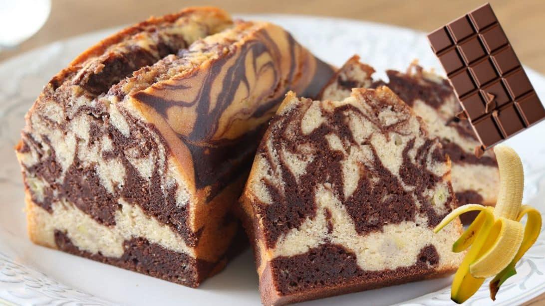 Easy Banana Marble Pound Cake Recipe