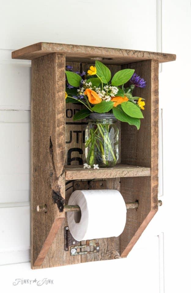 Reclaimed Wood Branch Bathroom Shelf, an idea worth trying this season and a warm touch worth adding to any room