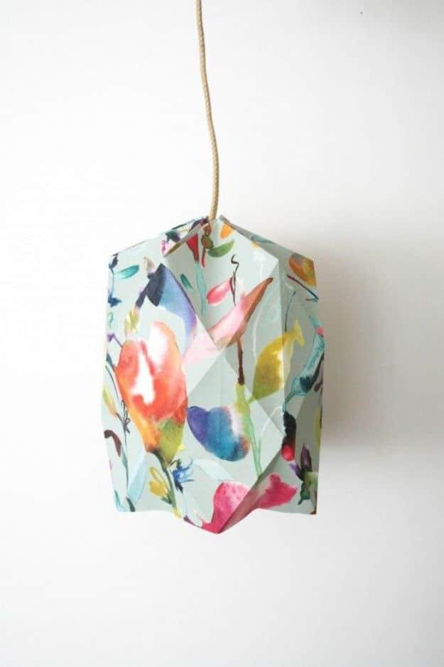 DIY Origami Lampshade, a project worth adding to the to do list and a favorite pick from this roundup
