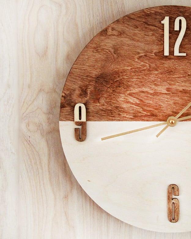 DIY Wood Stained Clock, quick enough to finish before nap time and an upgrade that feels far pricier than it was