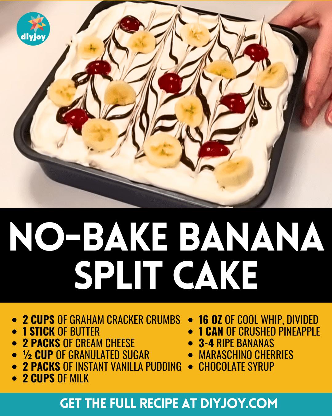 Easy No-Bake Banana Split Cake Recipe