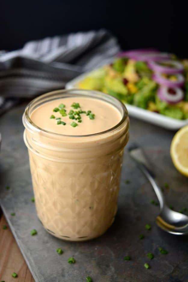Salad Dressing Recipes - Creamy BBQ Ranch Dressing - Healthy, Low Calorie and Easy Recipes for Creamy Homeade Dressings - How To Make Vinaigrette, Mango, Greek, Paleo, Balsamic, Ra