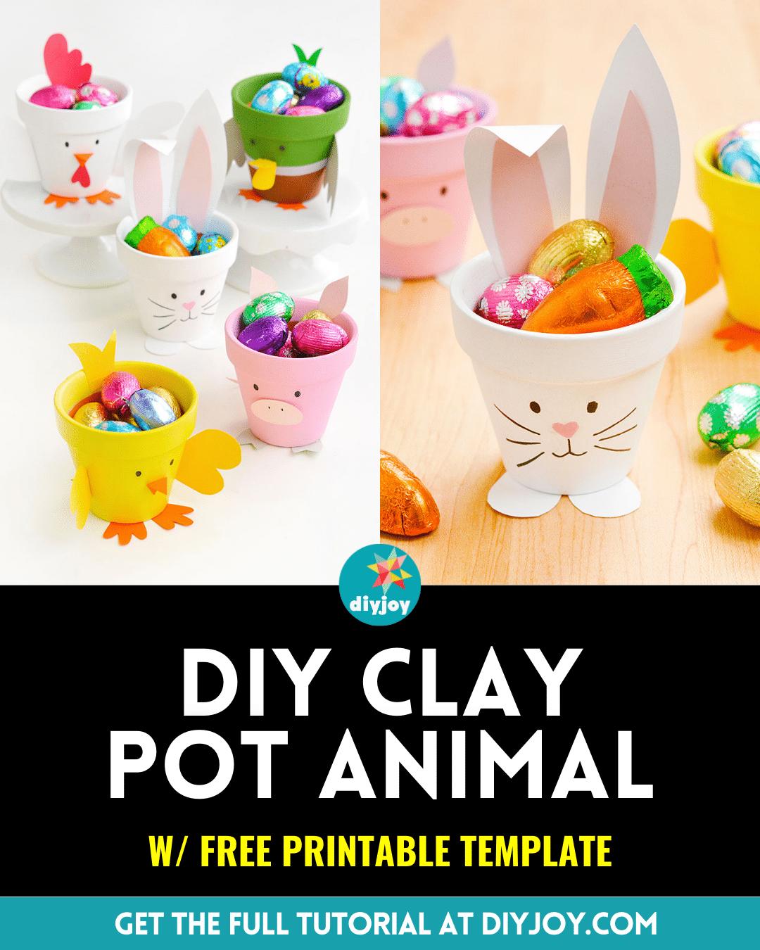 Easy Clay Pot Animal Tutorial (W_ Free Template)