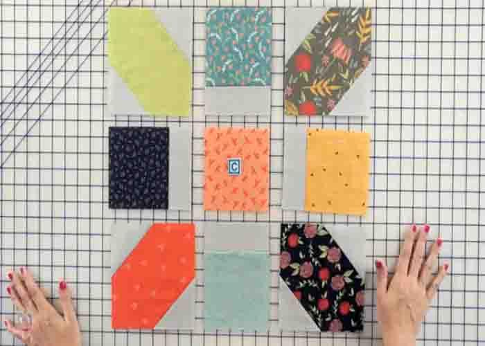 Assembling the jolly bar jazz quilt block