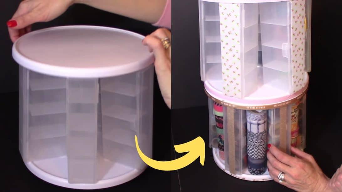 Inexpensive Dollar Tree DIY Rotating Storage