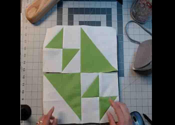 Assembling the crosses and losses quilt block