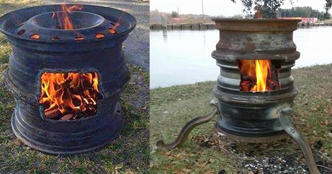 Repurposed Old Car Parts to DIY Fire Pit - Easy DIY Fire Pit Tutorials - DIY Projects & Crafts by Sueeye #diy