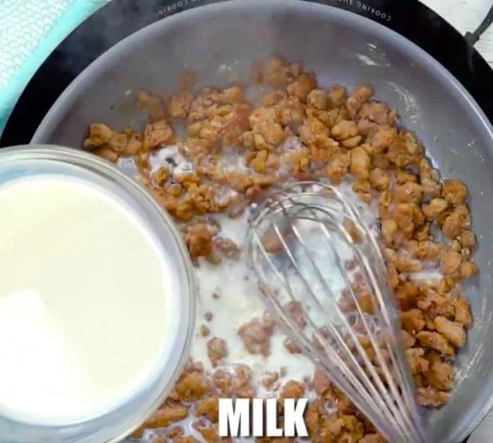 Make Sausage and Gravy Stuffed Biscuits for breakfast