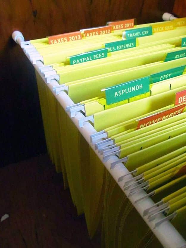 Instant File Storage, a tension rod hack, easy enough for a beginner to follow and an idea worth saving for later