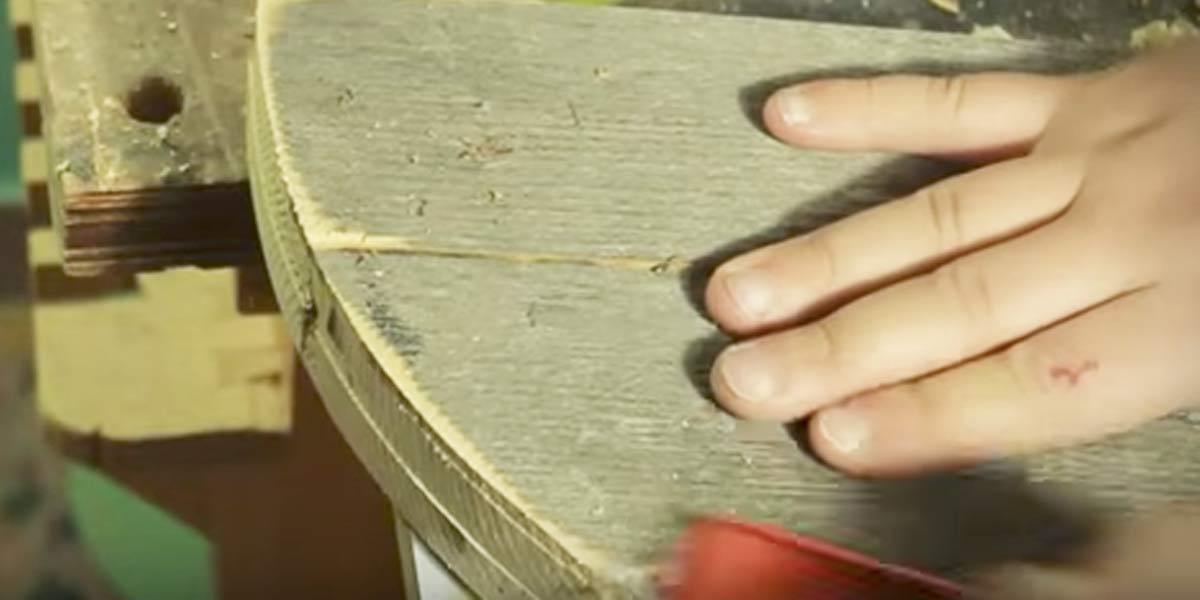 He Cuts And Sands Old Wood Into A Useful Item For The Garden That You Just May Need…