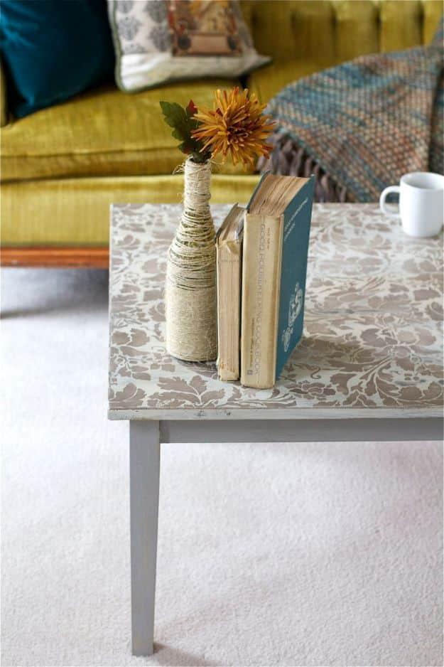 Stenciled Coffee Table, a simple way to make something feel more special and a simple idea that makes a real difference